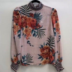 Cream and orange blouse